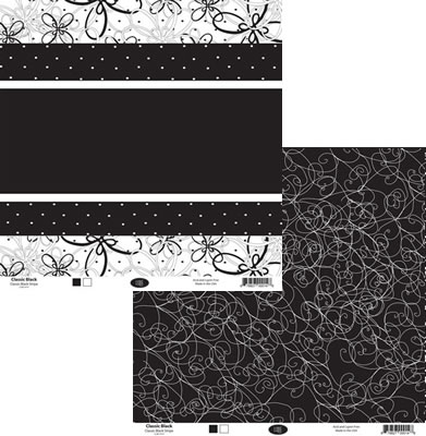 Luxe Designs - Classic Black Stripe 12x12 d/sided patterned paper  (pack of 10)